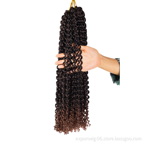 Passion Twist Hair Faux Locs Synthetic Water Wave Afro Kinky Twist Crochet Braids Hair Extension Spring Twist 18inch